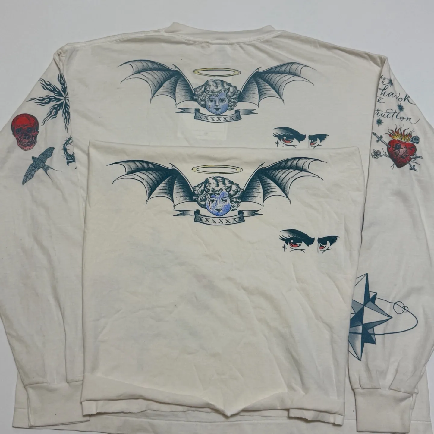 Printing proofing SAINT Mxxxxxx × Dr. Woo DW_LS TEE/TATTOO/WHT Dr.Woo joint model TATOO tattoo long sleeve off-white S-XL